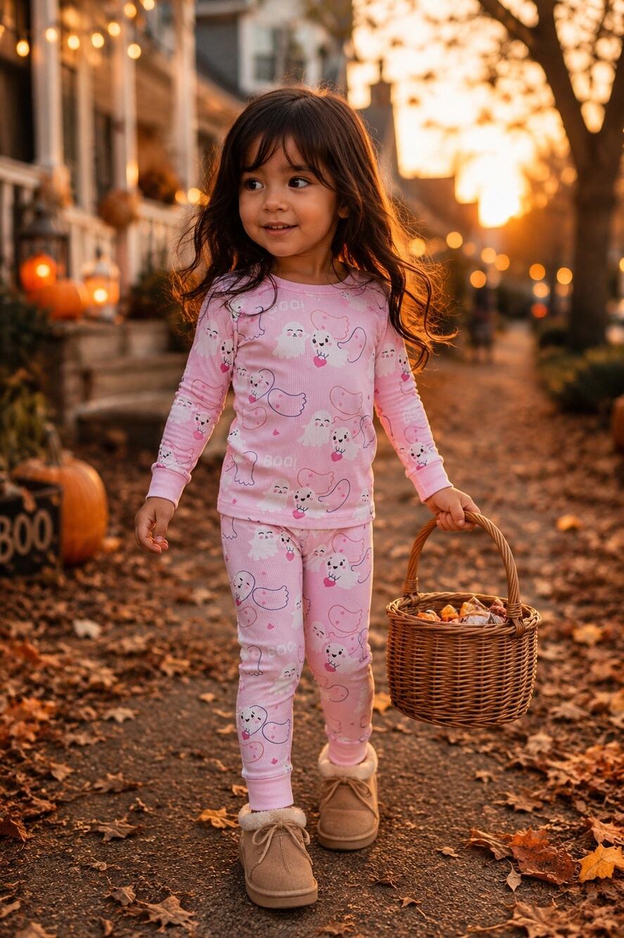 Buttery Soft Friendly Boo Ghosties Snug-fit Pajama Set 5T